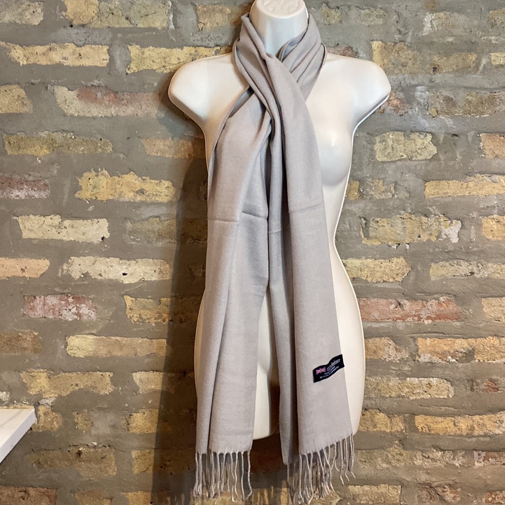 100% CASHMERE GRAY SCARF